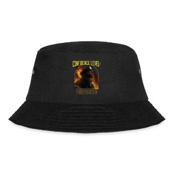 Confidence Level: Firefighter Best Fireman Ever - Bucket Hat - Schwarz - Vorne - Lela (165cm)