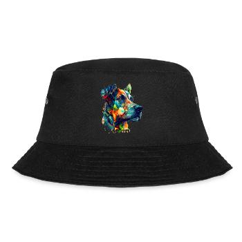 The Great Dane as colorful vector artwork - Bucket Hat - black - Front - Lela (165cm)