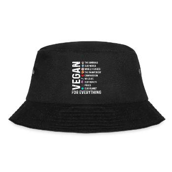 Vegan For Everything Nature Vegetarian Earth Day - Bucket Hat - black - Front - Lela (165cm)