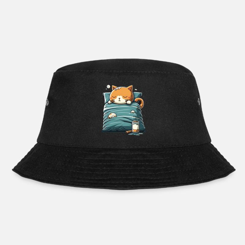 Kawaii Katze schlaf Geschenk - Bucket Hat - Schwarz