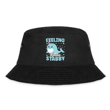 Cute Narwhal Feeling Kinda Stabby Funny Sarcastic - Bucket Hat - black - Front - Lela (165cm)