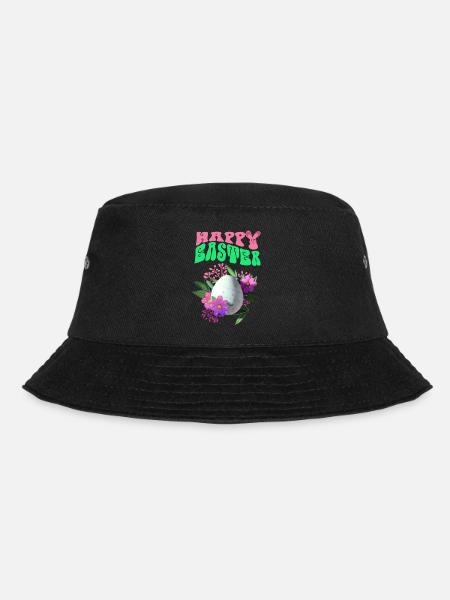 Frohe Ostern Osterei Blumenkunst - Bucket Hat - Schwarz
