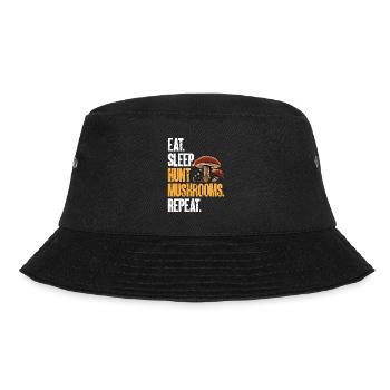 Mushroom hunting, mushrooms, morels, mushroom picking, foraging - Bucket Hat - black - Front - Lela (165cm)
