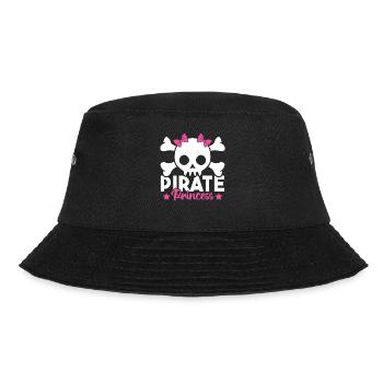 Niedlicher Pirat Prinzessin Rosa Piratenschädel und - Bucket Hat - Schwarz - Vorne - Lela (165cm)