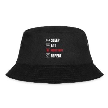 Funny Night Shift T-shirt - Bucket Hat - black - Front - Lela (165cm)