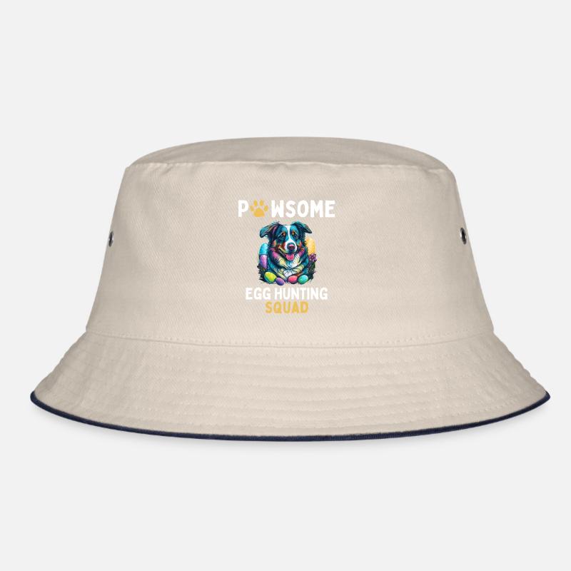 Australian Shepherd Easter Egg Hunting Squad Match Bucket Hat