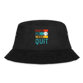 Hustle Hit Never Quit Baseball - Bucket Hat - black - Front - Lela (165cm)