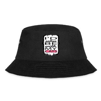Cats House Cat Joke - Bucket Hat - black - Front - Lela (165cm)