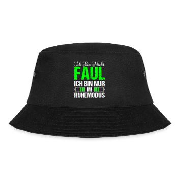 Ich bin nicht faul ich bin nur im Ruhemodus - Bucket Hat - Schwarz - Vorne - Lela (165cm)