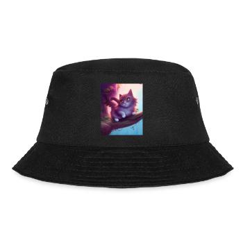 Most likely to take a nap - Valentine Cat - Bucket Hat - black - Front - Lela (165cm)