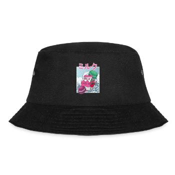 Makronen Erdbeeren Milkshake Japan Japanisch - Bucket Hat - Schwarz - Vorne - Lela (165cm)