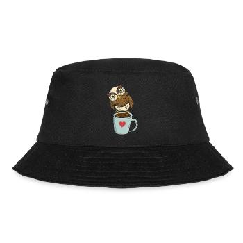 Caffeinated Night Bird Caffeine - Bucket Hat - black - Front - Lela (165cm)