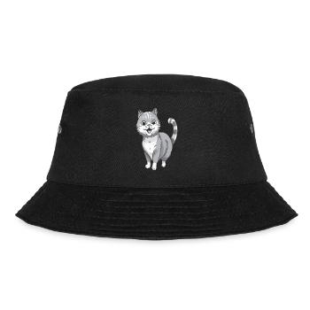 Smiling cat for cat lovers - Bucket Hat - black - Front - Lela (165cm)