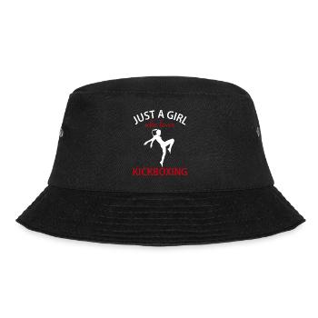 Kickboxerin Spruch Geschenk Damen Mädchen - Bucket Hat - Schwarz - Vorne - Lela (165cm)