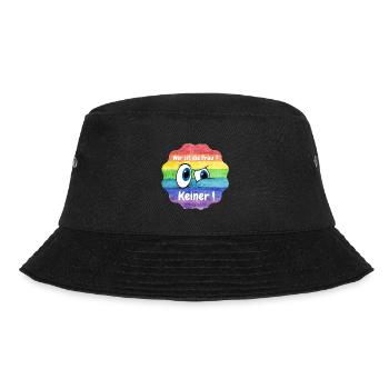 wer ist die Frau, LBTQ, CSD - Bucket Hat - Schwarz - Vorne - Lela (165cm)