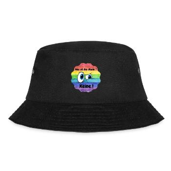 Wer ist der Mann in der Beziehung, Lesbian, CSD - Bucket Hat - Schwarz - Vorne - Lela (165cm)