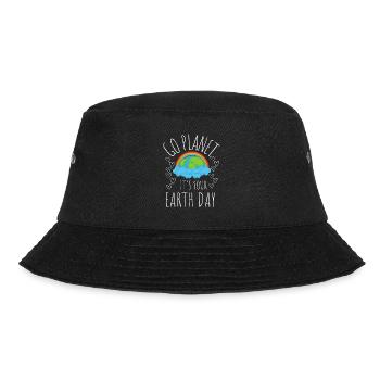 Go Planet It's Your Earth Day Rainbow - Bucket Hat - Schwarz - Vorne - Lela (165cm)