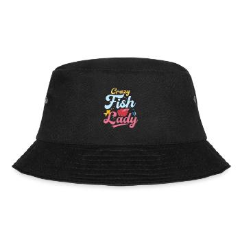 Crazy Fish Lady Fish Keeping Aquarium Owner - Bucket Hat - black - Front - Lela (165cm)