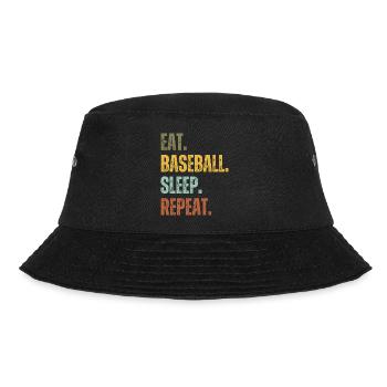 EAT BASEBALL SLEEP REPEAT - Bucket Hat - Schwarz - Vorne - Lela (165cm)