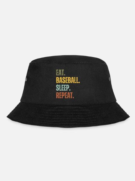 EAT BASEBALL SLEEP REPEAT - Bucket Hat - Schwarz