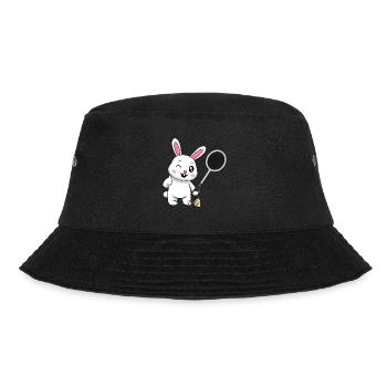 Hobby Sports Rabbit Playing Badminton Shuttlecock - Bucket Hat - black - Front - Lela (165cm)