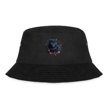 cute cat in easter & spring style cats - Bucket Hat - black - Front - Lela (165cm)