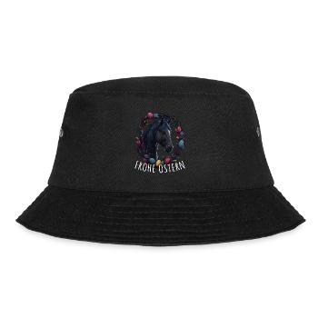 Reiten mit süßes Pferd Frohe Ostern - Bucket Hat - Schwarz - Vorne - Lela (165cm)