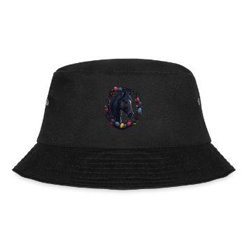 Reiten mit süßes Pferd an Ostern & Frühling Pferd - Bucket Hat - Schwarz - Vorne - Lela (165cm)