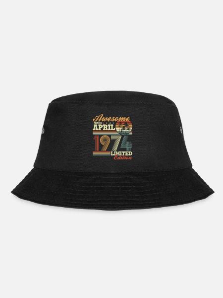 April 1974 Jahrgang Geburtstag Vintage Retro - Bucket Hat - Schwarz