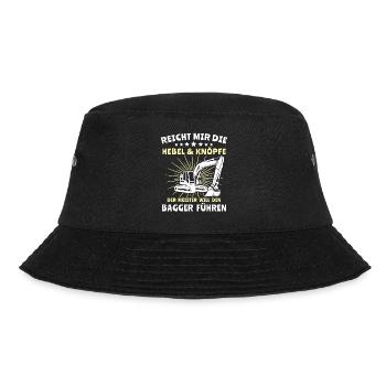 Baggerfahrer Bagger Fahren - Bucket Hat - Schwarz - Vorne - Lela (165cm)