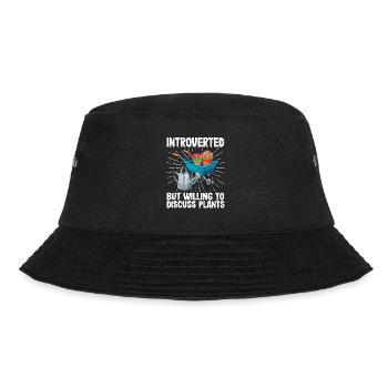 Introvertiert, aber diskussionsfreudig Pflanzen - Bucket Hat - Schwarz - Vorne - Lela (165cm)