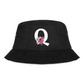Blumenbuchstabe q - Bucket Hat - Schwarz - Vorne - Lela (165cm)