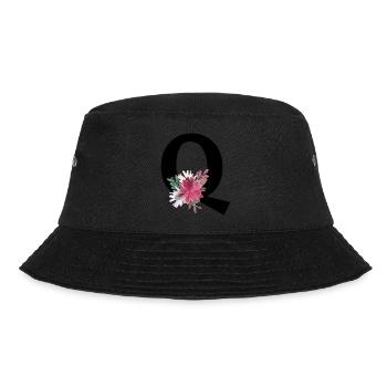 Blumenbuchstabe q - Bucket Hat - Schwarz - Vorne - Lela (165cm)