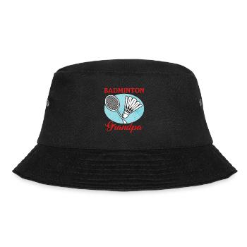 Badminton Grandpa Badmintonspieler Geschenk - Bucket Hat - Schwarz - Vorne - Lela (165cm)