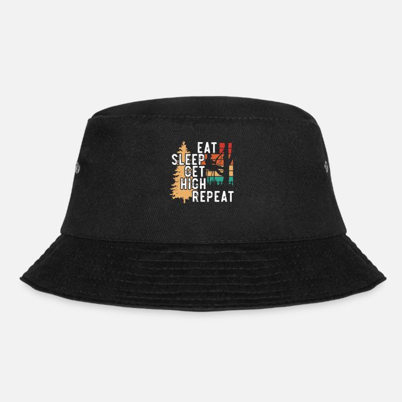 Eat Sleep Get High Wiederholen Sie Arboriculture A - Bucket Hat - Schwarz