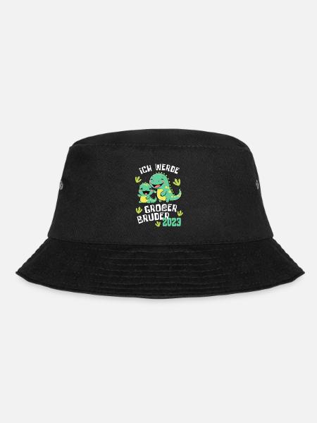 Ich werde großer Bruder 2023 Dino Brüder für Jungs - Bucket Hat - Schwarz