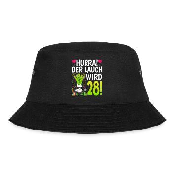 Hurra der Lauch wird 28 - Bucket Hat - Schwarz - Vorne - Lela (165cm)