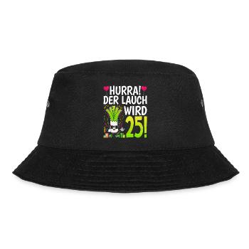 Hurra der Lauch wird 25 - Bucket Hat - Schwarz - Vorne - Lela (165cm)