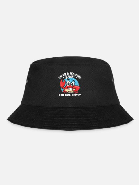 Ich bin auf einer Meeresfrüchte-Diät lustige Papa-Witze-Kreuzfahrt - Bucket Hat - Schwarz