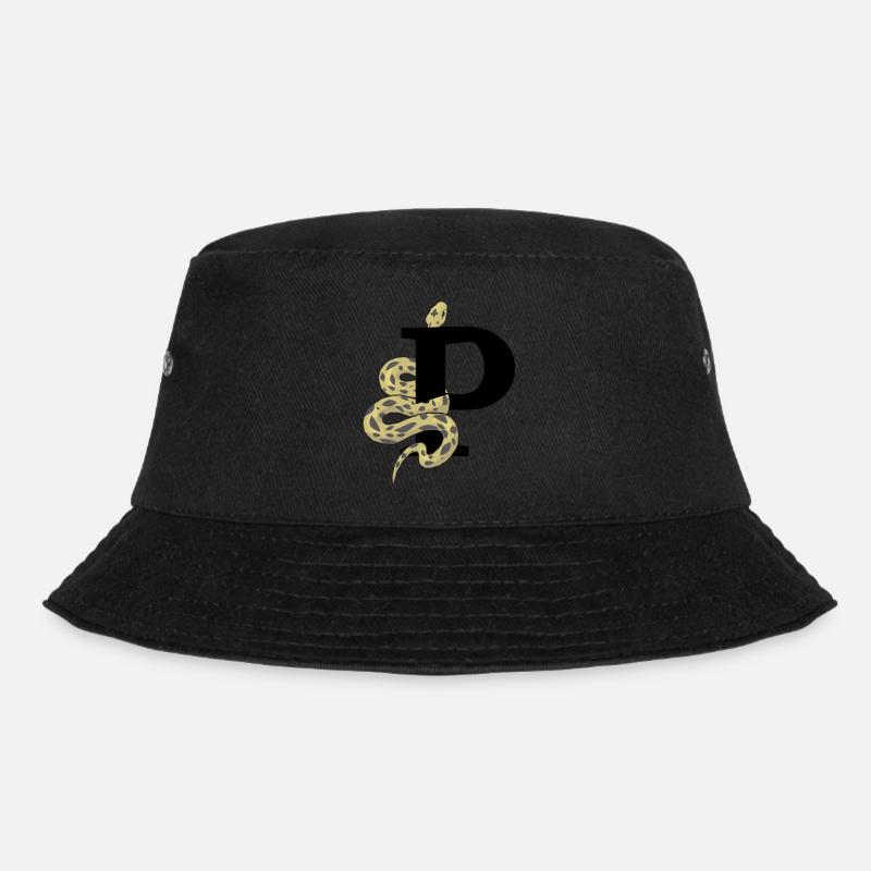 Buchstabe p Schlange - Bucket Hat - Schwarz