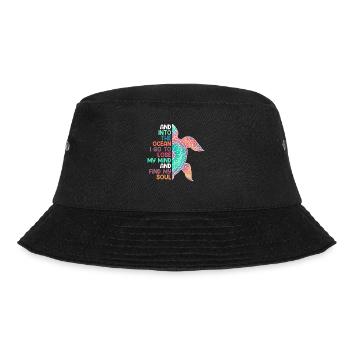 Umweltliebe Save the Ocean Schildkröte Tierschutz - Bucket Hat - Schwarz - Vorne - Lela (165cm)
