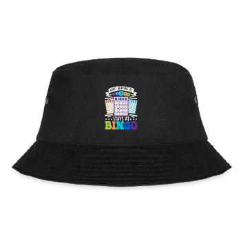 Bingo Card Game Grandma Bingo Player Bingo Cards - Bucket Hat - Schwarz - Vorne - Lela (165cm)
