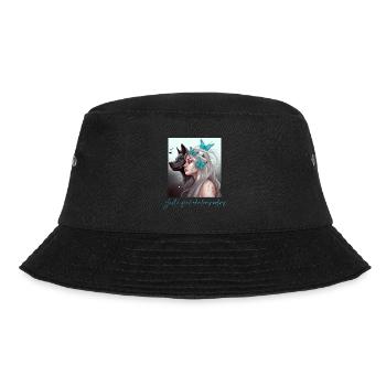 Nur ein Mädchen, das Wölfe liebt Niedliche Tierliebhaber - Bucket Hat - Schwarz - Vorne - Lela (165cm)