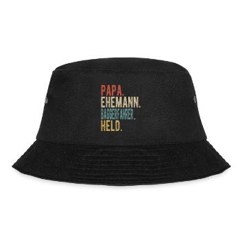 Baggerfahrer Papa Ehemann Held - Bucket Hat - Schwarz - Vorne - Lela (165cm)