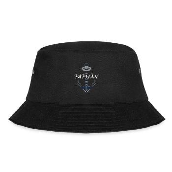 Papitän Vater lustige Sprüche Vatertag Schifffahrt - Bucket Hat - Schwarz - Vorne - Lela (165cm)