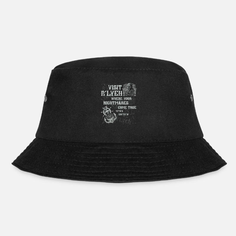 Cthulhu Visit R'lyeh Coordinates, Cosmic Horror - Bucket Hat - Schwarz