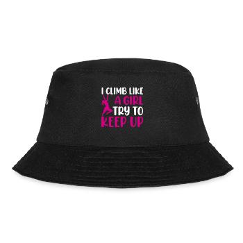 Ich Klettere Wie Ein Mädchen Bouldern Klettern - Bucket Hat - Schwarz - Vorne - Lela (165cm)