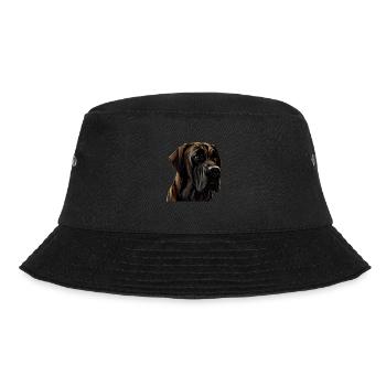 Dogge Doggen Hund Hunde Deutsche Dogge - Bucket Hat - Schwarz - Vorne - Lela (165cm)