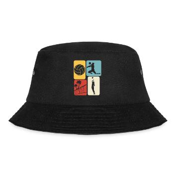 Beach Volleyball retro Volleyballspieler - Bucket Hat - Schwarz - Vorne - Lela (165cm)