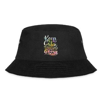 Pizza Saying, Keep-Calm, Italian Pizzeria - Bucket Hat - black - Front - Lela (165cm)